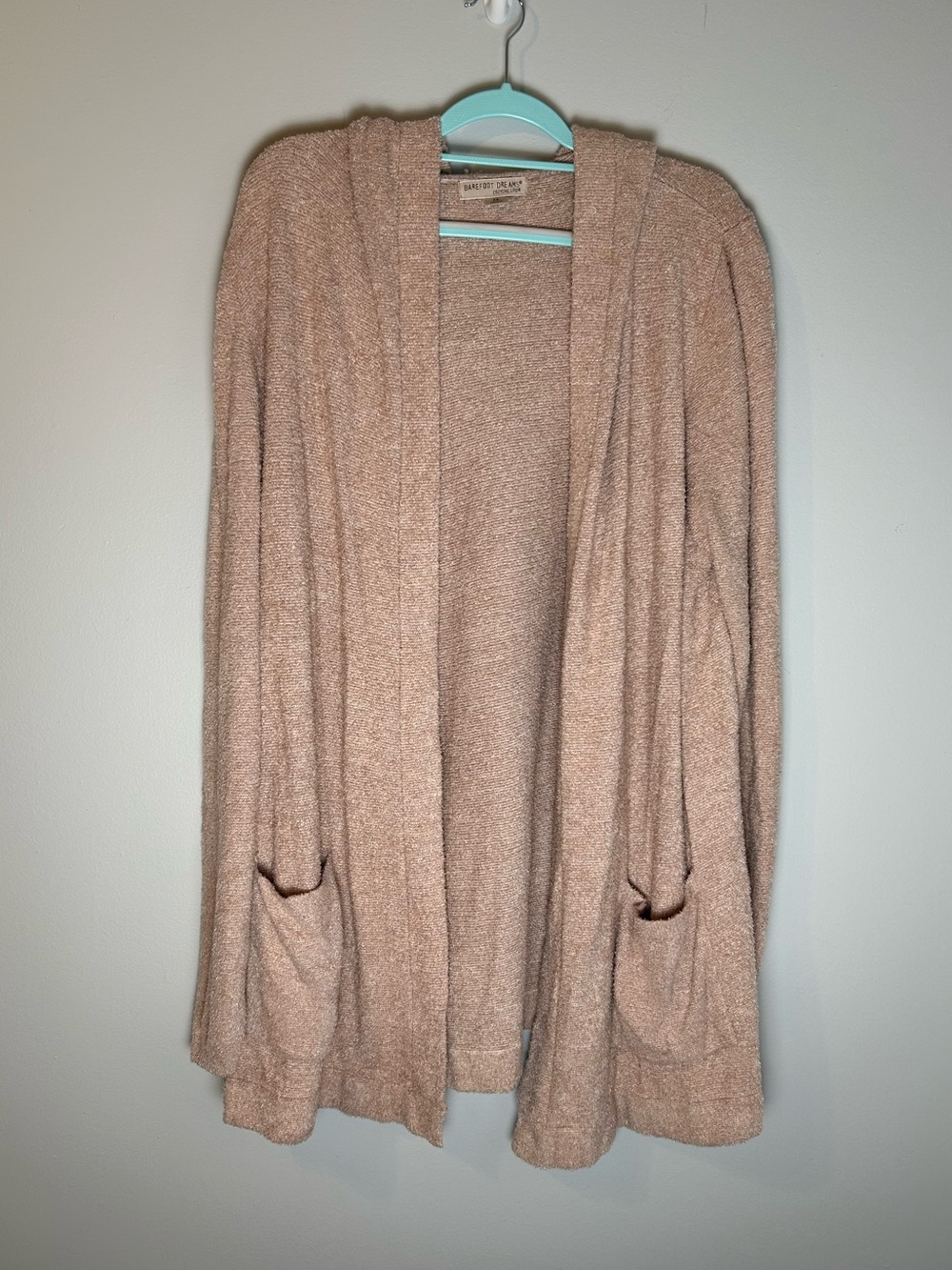 Barefoot Dreams CozyChic Lite Open Front Hooded Cardigan Resort Cardi